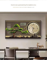 Peinture décorative de luxe sur papier avec horloge et calendrier perpétuel en porcelaine de cristal
