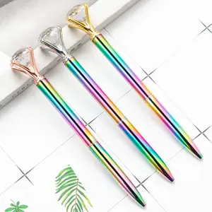 New Rainbow Gradient Metal Ballpoint Pen UV Large Diamond Ballpoint Pen Women's Gift Pen