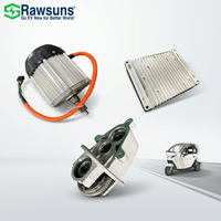 Nouveau kit de conversion EV Rawsuns 4kW 6000 tr/min avec moteur à enroulement plat PMSM, onduleur et boîte de vitesses pour voitures particulières et Tuk-Tuk