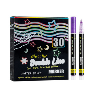 Bolígrafo de tinta de doble color con contorno metálico de doble línea de 8 colores para niños adultos huevo de Pascua cerámica Metal madera vidrio - Product Image 3