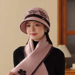 Chapeau en laine pour maman en hiver, chapeau tricoté chaud doublé de polaire pour femmes d'âge moyen et âgées, coupe-vent et protection contre le froid - Product Image 6