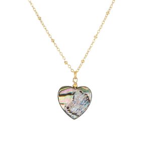 Luxury Heart-shaped Stainless Steel Gold-plated Necklace, Natural <strong>Abalone</strong> <strong>Shell</strong> Pendant High Quality <strong>Jewelry</strong> for Women - Product Image 1