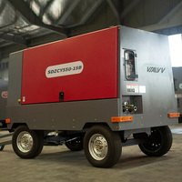 Compresseur d'air à vis lubrifié au diesel Cummins 24 bars 1000 CFM portable haute pression faible bruit pour l'exploitation minière et le forage de puits d'eau