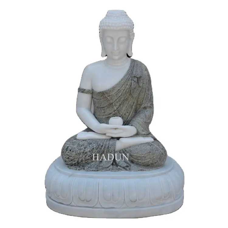 옥외 정원 훈장 돌 종교적인 숫자 조각품 고품질 손 새겨진 실물 크기 돌 대리석 부처님 동상
