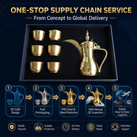 Ensemble de cafetières arabes Dallah en acier inoxydable 304, vente en gros pour restaurants, cafés, maisons, hôtels, hôtellerie du Moyen-Orient, cadeaux du Ramadan
