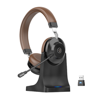 Nouveau casque sans fil pour centre d'appels avec base de charge et fonction ANC&ENC