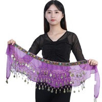 Jh557 Ceinture de danse orientale à pièces d'or, Jupe de danse égyptienne, Foulard enveloppant pour la danse, OEM