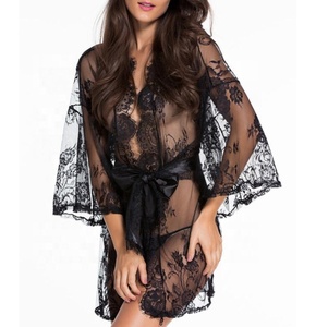 Nuovo Stile Sexy <span class=keywords><strong>Pigiama</strong></span> in Pizzo Floreale Vestaglie da Donna per l'Estate - Product Image 1