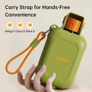 Bouteille d'eau portable pour animaux de compagnie avec gamelle intégrée, verte, pour voyages en extérieur, distributeur d'eau pour chiens et chats - Product Image 5