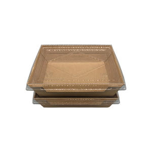Restaurant Use Disposable Food Containers Brown Kraft Paper Takeaway Salad Box With Lid - Product Image 5