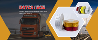 CEC104R 3Hao Ruban réfléchissant adhésif déchirable de haute intensité rouge, blanc et jaune pour autocollant de camion