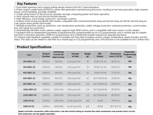 Contrôleur de vitesse sans balais haute puissance 130A ESC HV OPTO G2 6-14S Lipo XT90 programmable pour hélicoptère RC, avion à voilure fixe et drones FPV - Product Image 6