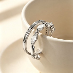 Set di Anelli Quadrati Cavi per Donne, Stile Geometrico, Accessori per Dita da Indossare Quotidianamente - Product Image 2