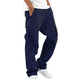 Etichetta personalizzata all'ingrosso tasche Multiple Jogging Blank Track pantaloni Cargo neri da uomo pantaloni sportivi personalizzati pantaloni Cargo da uomo - Product Image 3