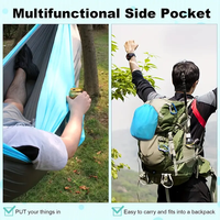 Hamacs de camping en tissu parachute en nylon léger pliable avec double logo personnalisé pour parc plage voyage pour la randonnée