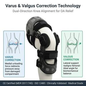 Tutore Ginocchio Regolabile con Cerniere <span class=keywords><strong>per</strong></span> Osteoartrite, Valgo, Varo, Instabilità Legamentosa, Supporto ROM - Certificato CE ISO13485, Taglie S-3XL - Product Image 2