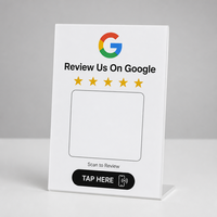 Plaque en acrylique personnalisée avec puce NFC pour avis Google, panneau de table avec code QR pour avis sur les réseaux sociaux pour entreprises et magasins