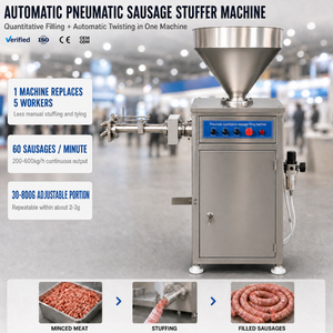 Machine à farcir les saucisses OEM ODM pneumatique automatique quantitative avec torsion, en SUS304, certifiée CE, pour ligne de production de salami et de saucisses - Product Image 1