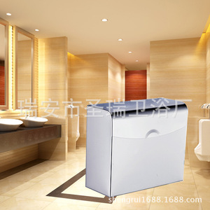 ที่ใส่กระดาษชำระสแตนเลสทรงสี่เหลี่ยมสีเงิน ยี่ห้อ Saint Ruijia สำหรับห้องน้ำ โรงแรม - Product Image 4