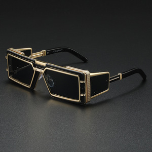 <span class=keywords><strong>Gafas</strong></span> <span class=keywords><strong>de</strong></span> <span class=keywords><strong>Sol</strong></span> QSKY Rectangulares con Lente <span class=keywords><strong>de</strong></span> Una Pieza UV400, Logotipo Personalizado, Estilo Futurista Punk Steampunk Doradas para Hombre y Mujer - Product Image 1