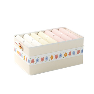 Floral Patterned Clothing Storage <b>Box</b> Rectangle Foldable Stackable Lidless For Home Bedroom <b>Wardrobe</b> Student Dormitory Use - Product Image 5