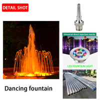 Fuente de agua danzante con luz LED, acero inoxidable personalizado, moderna, ecológica y resistente para plazas