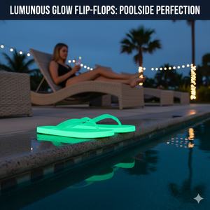 Fashion Fluorescent Green Flip Flops Glowing In The Dark Women Men Beach Sandals <b>Novelty</b> Party <b>Slippers</b> Custom OEM ODM Supply - Product Image 3