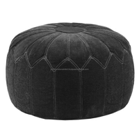 Pouf ottoman moderne en velours d'inspiration marocaine pour chambre, salon et hôtel
