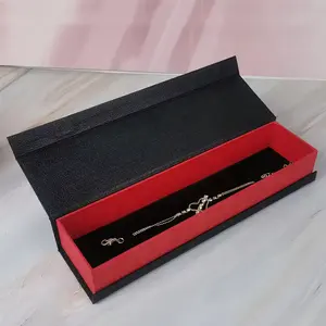 Individuelles schwarzes rotes Papier Ring-Halsband-Schachtel magnetische Schmuck-Schmuckverpackung
