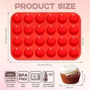 <span class=keywords><strong>Molde</strong></span> <span class=keywords><strong>de</strong></span> Silicona para 24 Muffins, 13 x 8.9 x 0.7 Pulgadas, Antiadherente, para Mini Muffins, Cupcakes, Chocolate, Libre <span class=keywords><strong>de</strong></span> BPA - Product Image 2