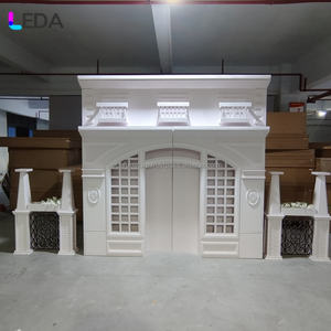 Lida ชุดฉากหลังซุ้มแต่งงานทำจากพีวีซีสีขาวมีสไตล์กระดานติดผนังสำหรับตกแต่งฉากหลังงานแต่งงาน - Product Image 6