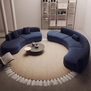 Canapé Sherpa Rétro Moderne Incurvé <span class=keywords><strong>Causeuse</strong></span> Confortable pour Appartement Salon Hôtels Airbnb - Product Image 2