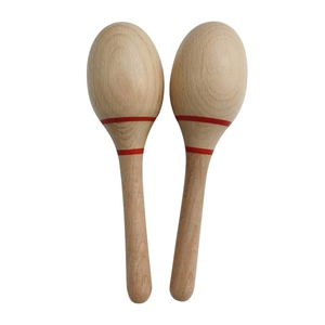 Maracas de madera de haya al por mayor, instrumento de percusión Orff, sonajero para niños, para actuaciones - Product Image 1