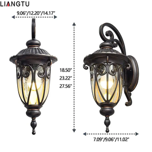 Aplique de pared Vintage para exteriores, resistente al agua, del anochecer al <span class=keywords><strong>amanecer</strong></span>, candelabro de pared para casa, garaje, puerta, iluminación Exterior - Product Image 3