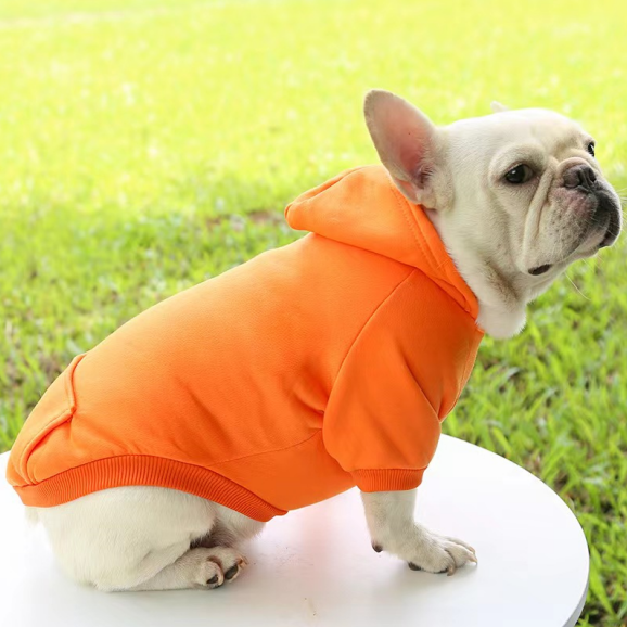 Casual Sporty Style Warm Puppy Dog Cloth Thickened Soft Solid Color Pet Hoodies