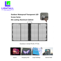 Écran LED transparent P3.91-7.81mm 1000x500mm Haute luminosité Taux de rafraîchissement élevé Étanche Haute transparence Extérieur/Intérieur