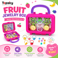 Ensemble d'accessoires pour cheveux pour filles, comprenant des pinces et des élastiques à cheveux en forme de fruits, un sac de rangement pour bijoux et une boîte cadeau