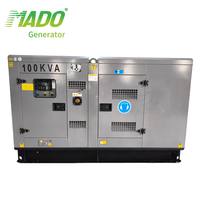 Générateur de secours silencieux MADO 100KVA-500KVA triphasé 50Hz avec capot silencieux, alimentation de secours, refroidissement par eau, démarrage électrique 12V DC ATS