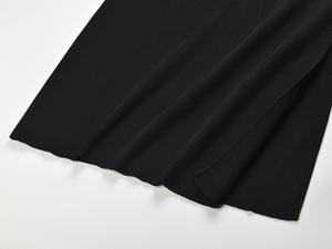 2025 autunno inverno elegante abito lungo Slim Fit stile francese Design couverture colletto lacci con lacci con orlo in viscosa di lunghezza <span class=keywords><strong>Midi</strong></span> - Product Image 5