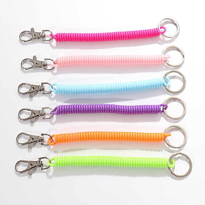 Mini Skater 12-Pack Retractable Spring Safety Lanyards - 60 Inch Stretch Cords For Keys & Badges