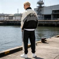 Ensemble de survêtement pour homme en nylon tissé à blocs de couleur, séchage rapide, 2 pièces, style sportif streetwear, fabricant de vêtements OEM ODM avec logo personnalisé