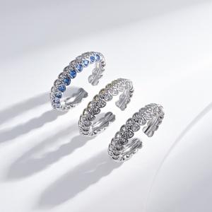 OEM plata 925 <b>sterling</b> <b>Silver</b> double color <b>Adjustable</b> luxury <b>rings</b> natural stone engagement unique zircon finger <b>ring</b> for woman - Product Image 1