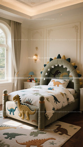 Letto a Forma di Dinosauro, Piccolo Letto Singolo in Tessuto, Design Creativo e Personalizzato per Bambini e Ragazzi - Product Image 2