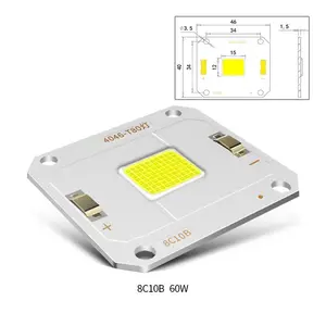 고효율 LED 칩 4046 크기 3000k 6000k 10w 20w 30w 50w 60w 100w 플립 칩 COB LED 램프 비드 프로젝션 라이트