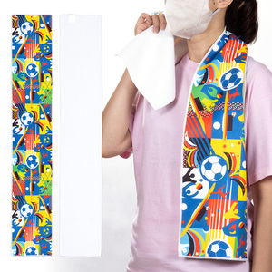 ผ้าขนหนูออกกำลังกายผ้าฝ้ายพิมพ์ลายสองชั้น ขนาด 19x110 ซม. |   เสื้อซับลิเมชั่นคอแคบสำหรับมาราธอน ปั่นจักรยาน และออกกำลังกาย - Product Image 3