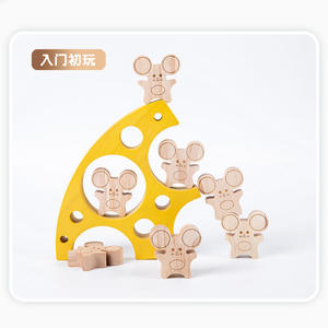 Dropshipping Products 2026 Wooden <b>Mouse</b> Cheese Interactive Balance Educational Toy Block Wooden Building Blocks for Kids - Product Image 2