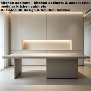 Meubles de maison modulaires de luxe modernes <span class=keywords><strong>avec</strong></span> finition laquée <span class=keywords><strong>haute</strong></span> brillance et comptoir en quartz, ensembles complets d'armoires de cuisine - Product Image 1