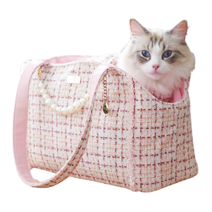 Borsa da Viaggio di Lusso in Tweed per Cani e Gatti di Design per Cuccioli e Gattini - Product Image 1