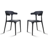 Chaise de salle à manger en plastique polypropylène bleu, chaises de restaurant pour événements, en plastique coloré