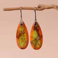 Best-seller Boucles d'oreilles en pierre impériale turquoise pour femmes, multicolore, bohème, chic, en forme de larme, bijoux de déclaration pour cadeau